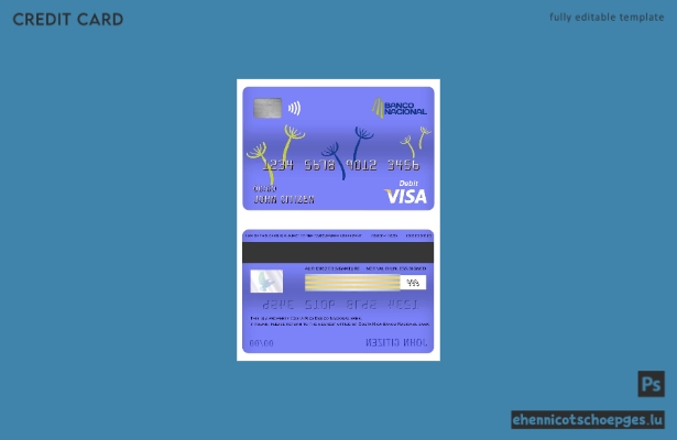 Beispielvorschau der Visa-Debitkarte der Nationalbank von Costa Rica